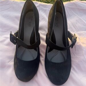 Elegant Black Mary Jane Heels with Buckle Strap